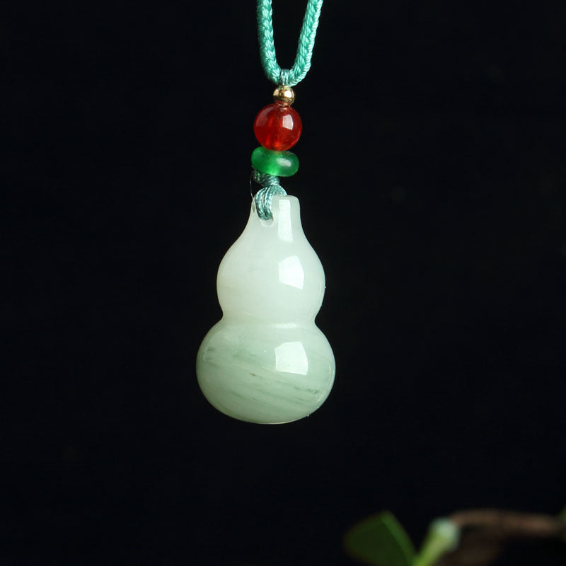 Chinese style Xinjiang Tianshan Jade pendant with rope and floating flowers Tianshan Jade jade peace pendant auspicious cloud Ruyi pendant Tianshan Jade small piece