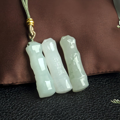 Chinese style Xinjiang Tianshan Jade pendant with rope and floating flowers Tianshan Jade jade peace pendant auspicious cloud Ruyi pendant Tianshan Jade small piece