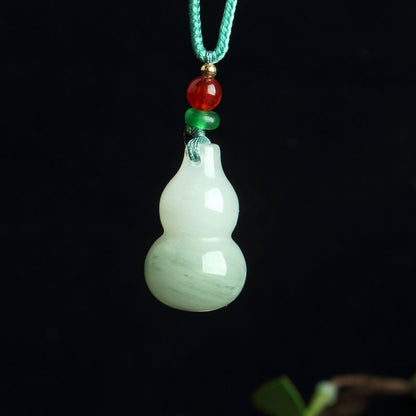 Chinese style Xinjiang Tianshan Jade pendant with rope and floating flowers Tianshan Jade jade peace pendant auspicious cloud Ruyi pendant Tianshan Jade small piece