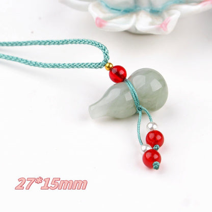 Chinese style Xinjiang Tianshan Jade pendant with rope and floating flowers Tianshan Jade jade peace pendant auspicious cloud Ruyi pendant Tianshan Jade small piece