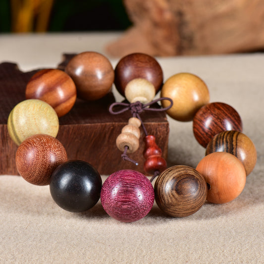 Chinese style natural sandalwood bracelets 20mm*12 pieces men's and women's accessories
