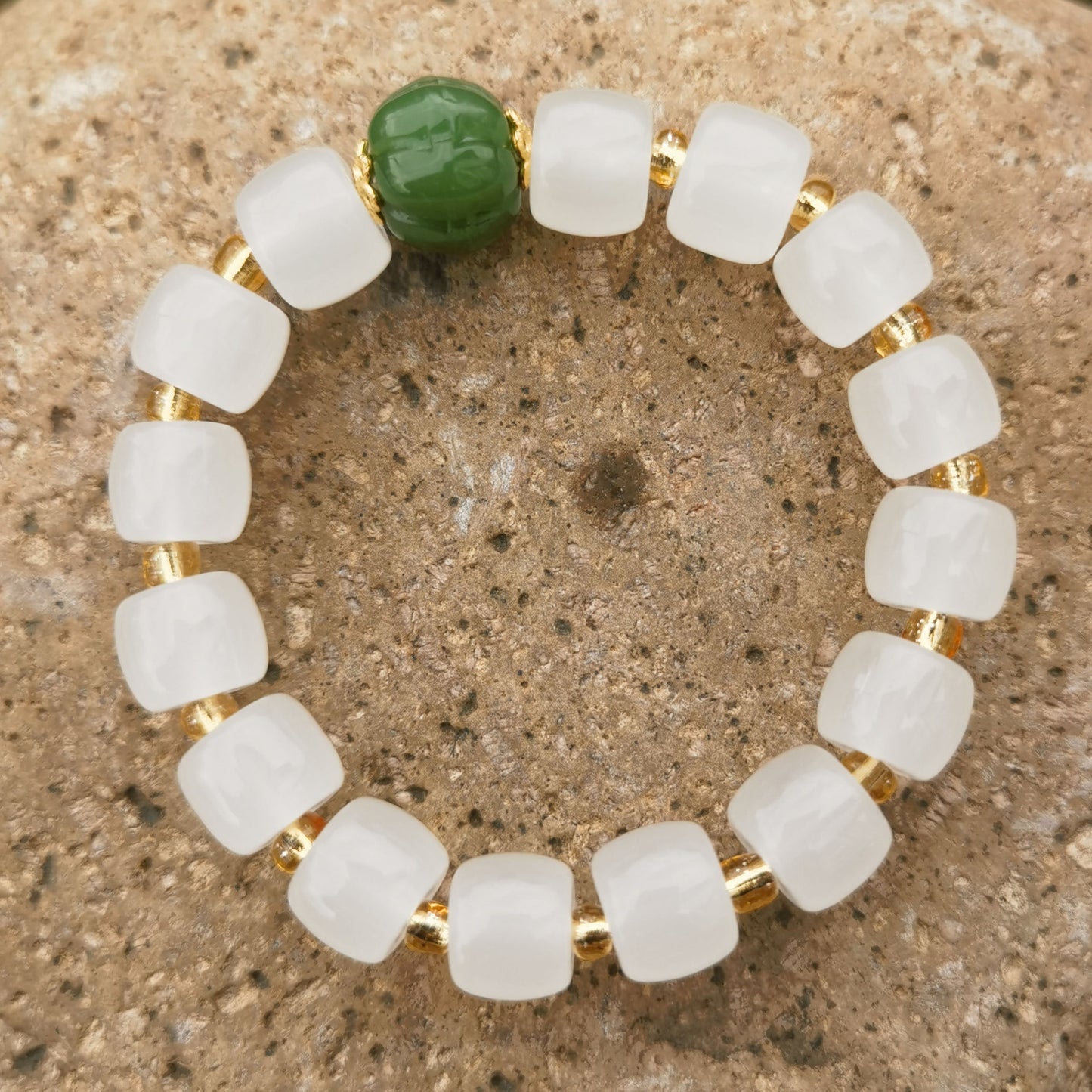 Chinese style high-grade white crystal aquamarine bracelet handmade beads niche popular simple hand jewelry ethnic style