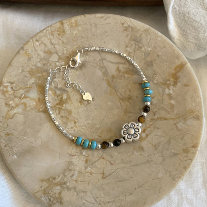 Chinese style natural irregular pearl s925 sterling silver bracelet female beaded silver bracelet