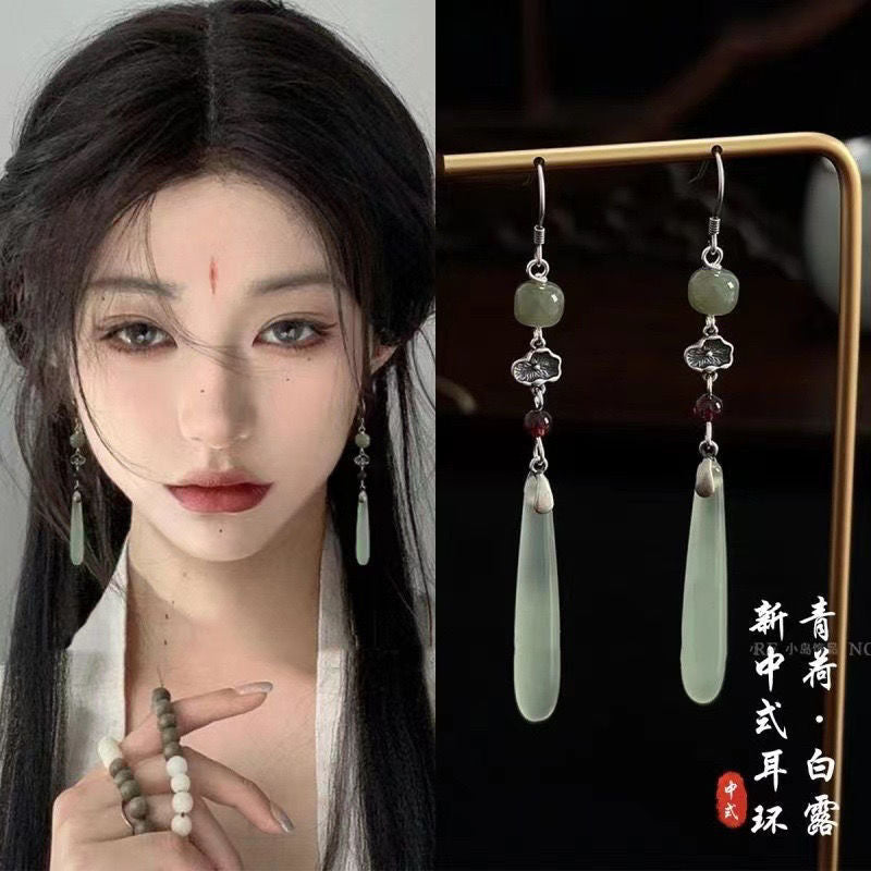 Chinese ethnic style Song Dynasty tassel earrings Chinese style ancient style earrings cool earrings for women