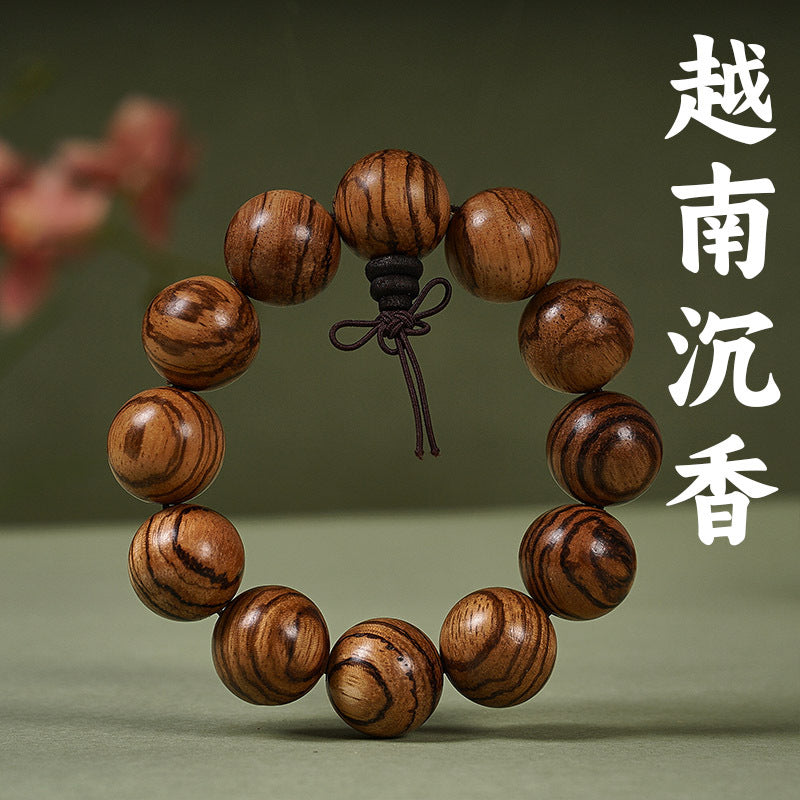 Chinese style natural sandalwood bracelets 20mm*12 pieces men's and women's accessories