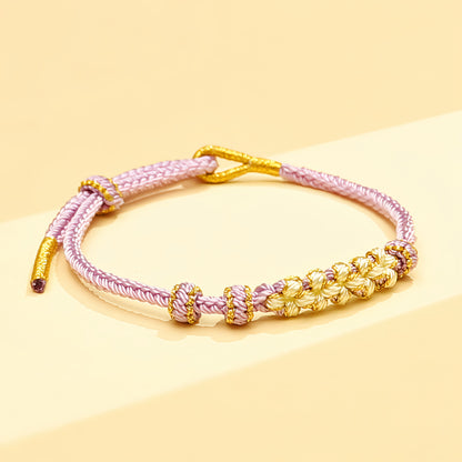 Chinese style, lily of the valley peach blossom bracelet hand-woven thousands of miles of rivers and mountains bracelet transfer beads red rope