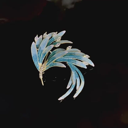 Phoenix corsage cheongsam dress accessories elegant temperament pin Chinese style gradient feather brooch